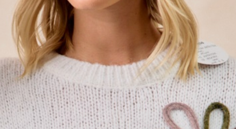 Petals & Stripes Sweater IVORY