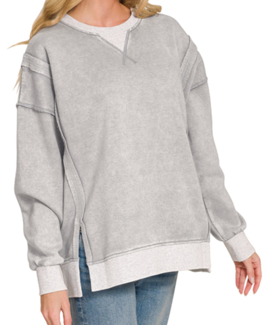 Worn In & Acid Wash Sweatshirt SLEET