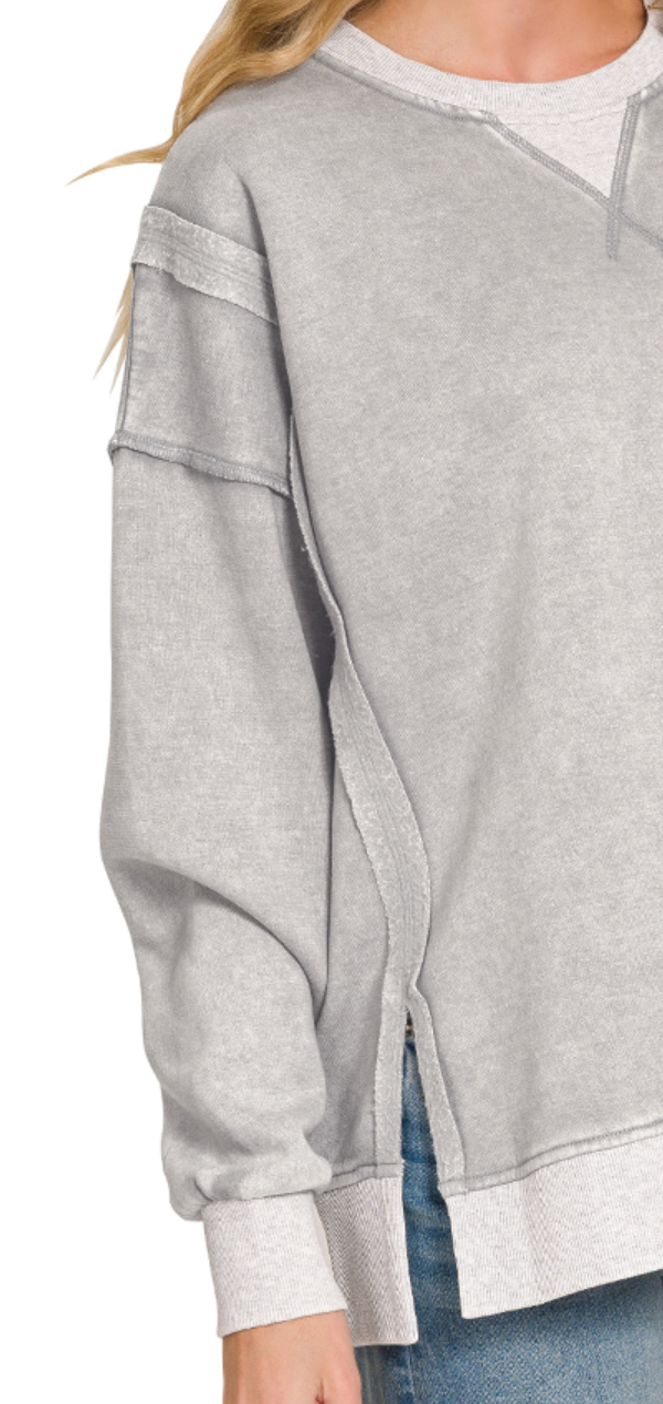 Worn In & Acid Wash Sweatshirt SLEET