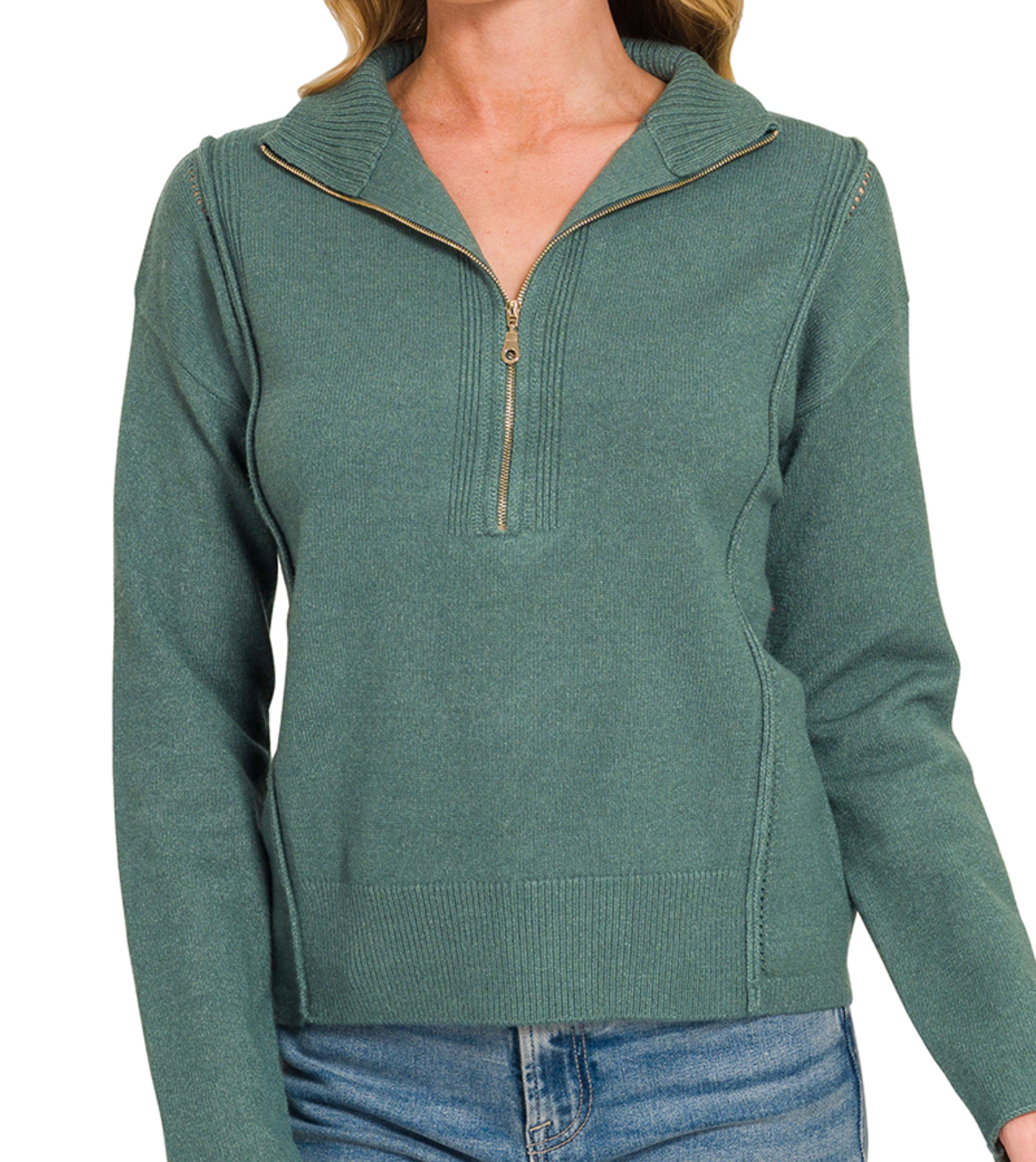 Cozy & Collected Half Zip JADE