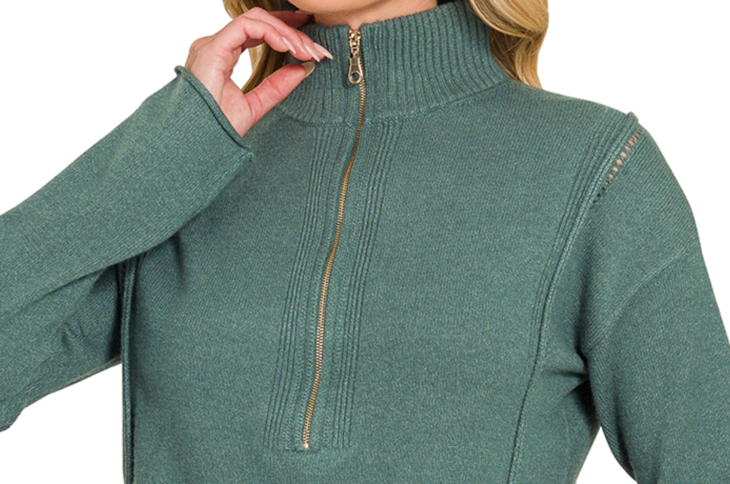 Cozy & Collected Half Zip JADE