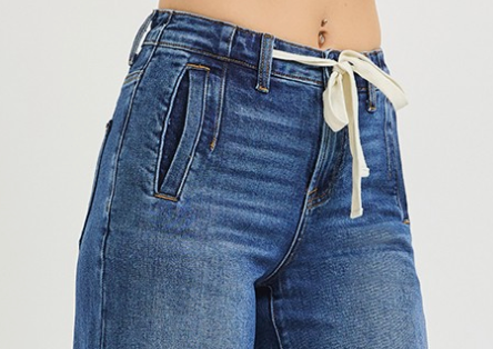 RISEN Drawstring Wide Leg HR 28"
