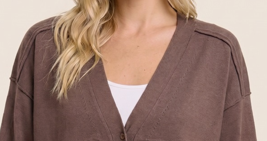 Unfinished Business Cardigan CHOCOLATE
