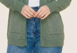 Essential Pocketed Cardigan MOSS