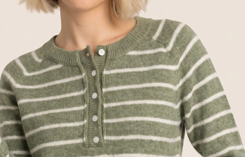 Soft Spoken Henley Sweater SAGE