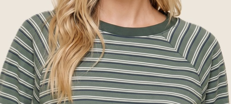 Everyday Micro Brush Stripe Henley SAGE