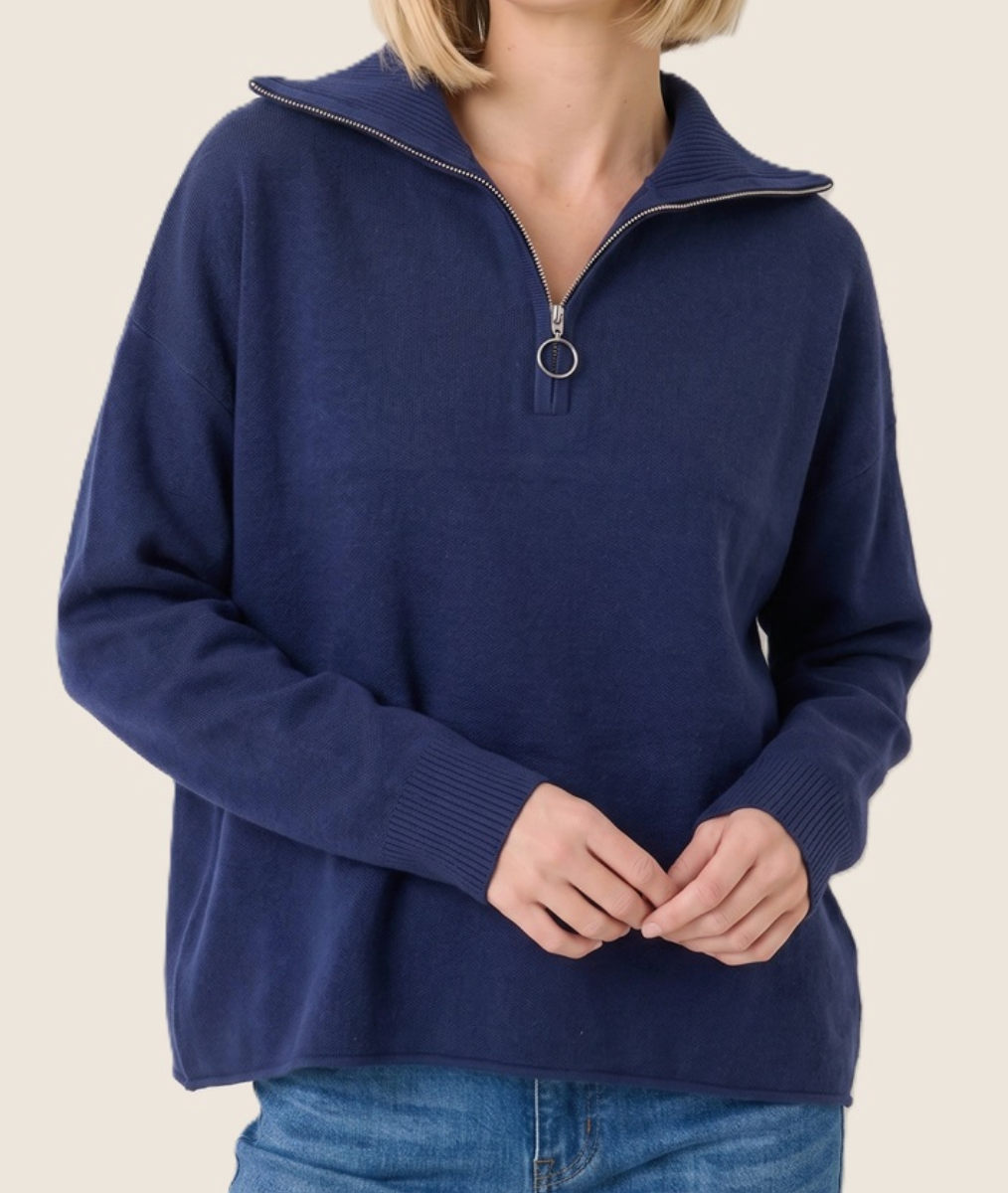 Everyday Luxe Half Zip Sweater NAVY