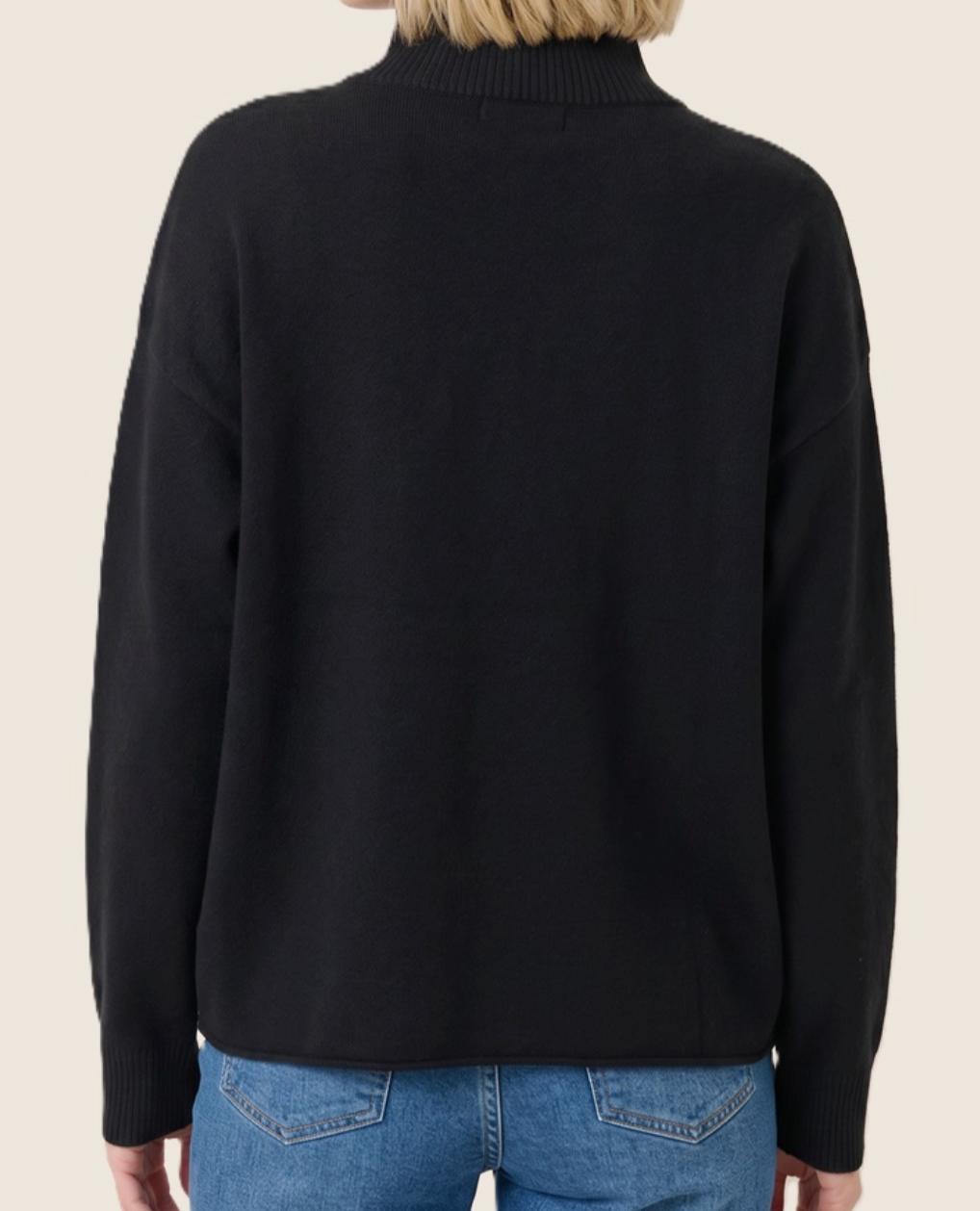 Everyday Luxe Half Zip Sweater BLACK