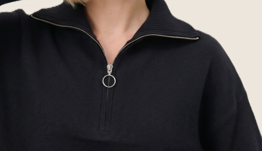 Everyday Luxe Half Zip Sweater BLACK