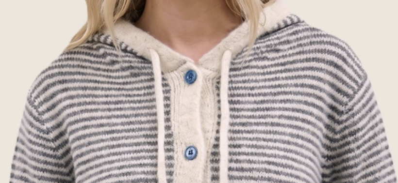 Blue Skies Striped Hoodie Cardigan