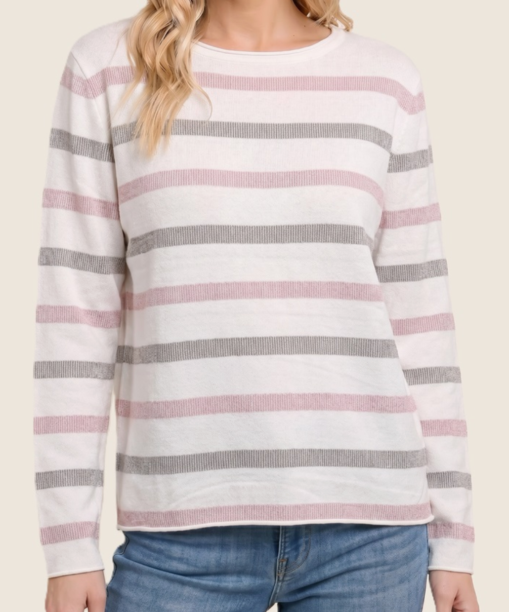Blush & Beyond Soft Stripe Sweater