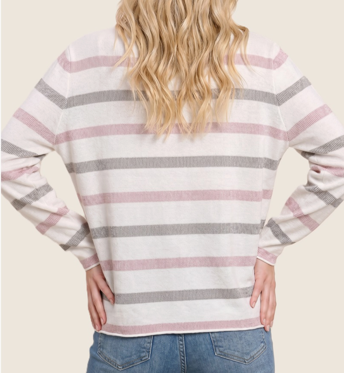 Blush & Beyond Soft Stripe Sweater