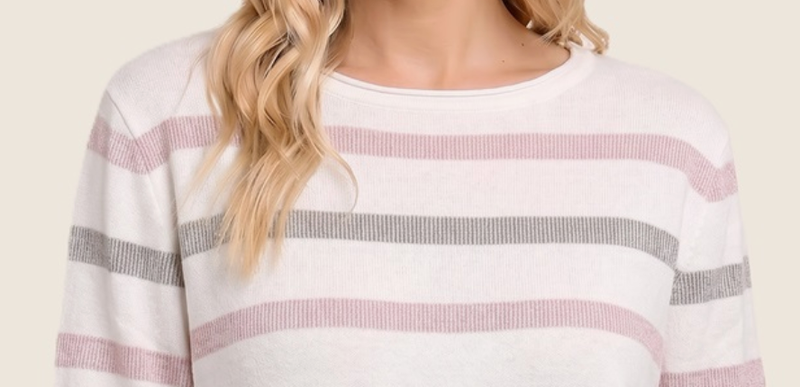 Blush & Beyond Soft Stripe Sweater