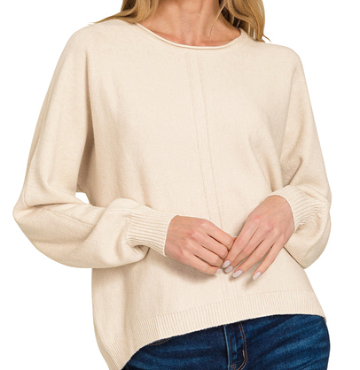 Front & Center Viscose Sweater BEIGE