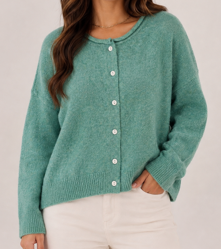 Simple Moments Cardigan SEA GLASS