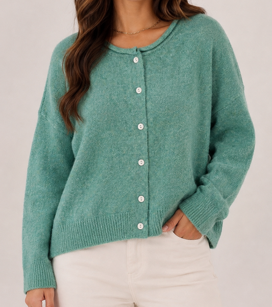 Simple Moments Cardigan SEA GLASS