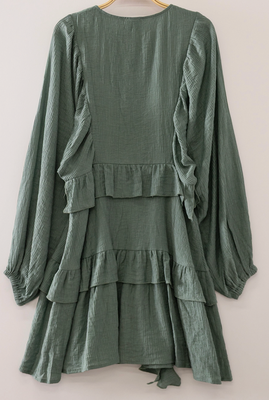 Autumn Romance Ruffle Dress SAGE