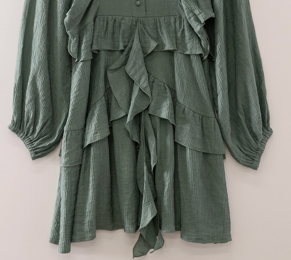 Autumn Romance Ruffle Dress SAGE