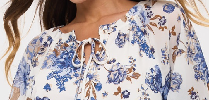 Forget Me Not Floral Blouse BLUE