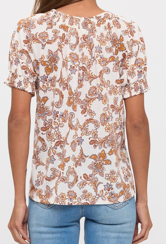 Vintage Soul Paisley Blouse HONEY