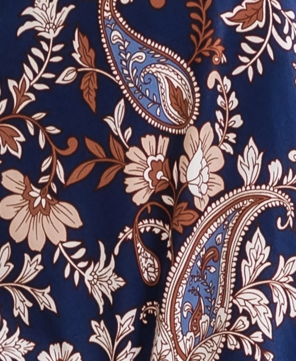 PS Autumn Paisley Peasant Blouse NAVY