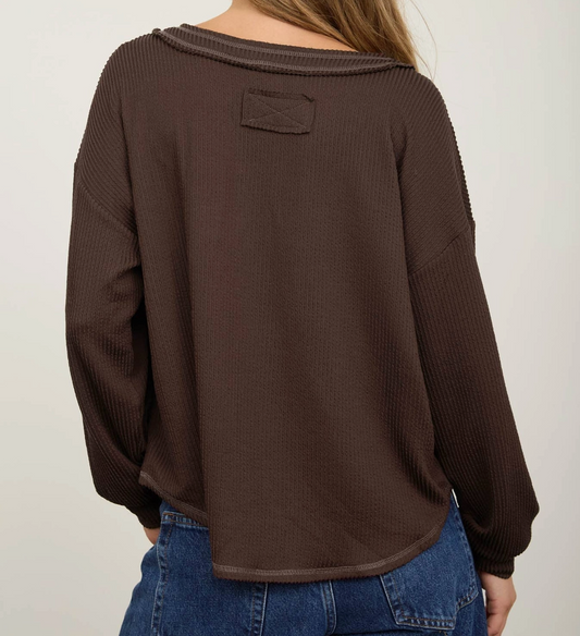 Easy Does It Waffle Knit CHOCOLATE