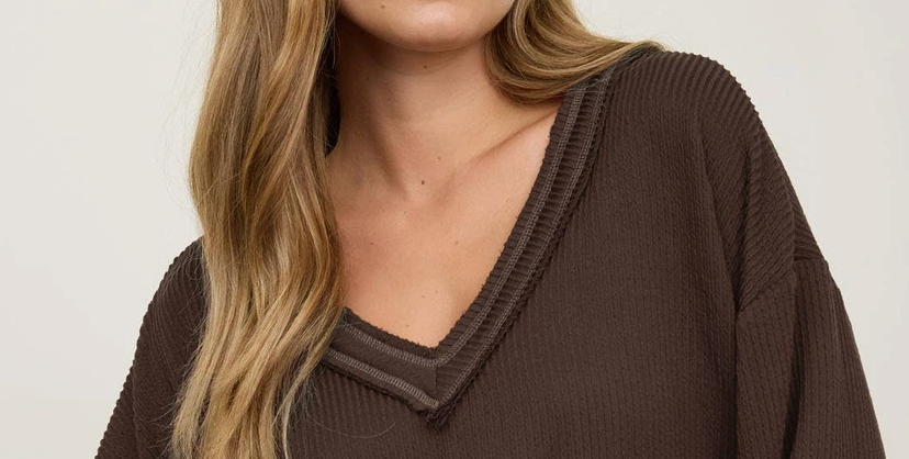 Easy Does It Waffle Knit CHOCOLATE