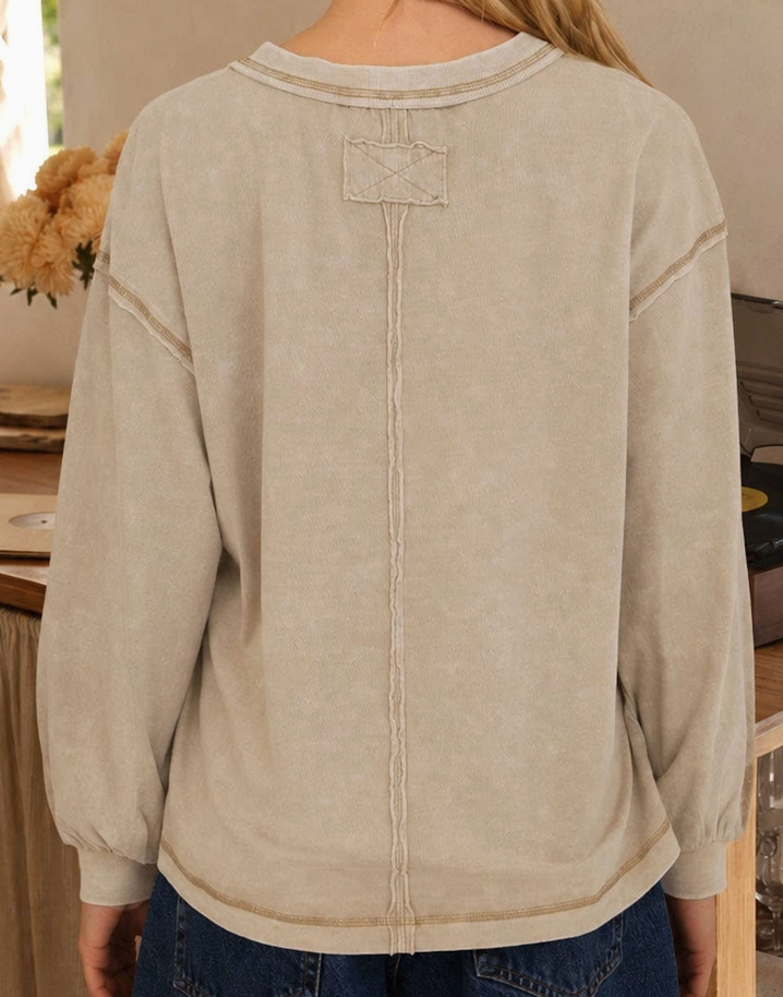 Vintage Wash Exposed Seam MOCHA