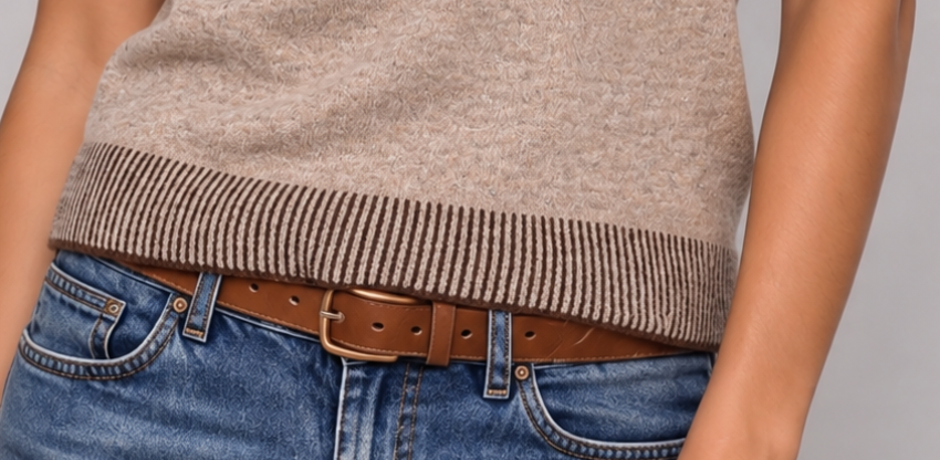 Simply Stitched Contrast Knit MOCHA