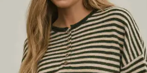 Lennox Stripe Henley OLIVE