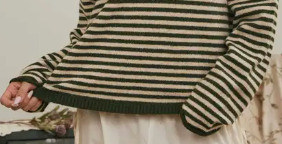 Lennox Stripe Henley OLIVE