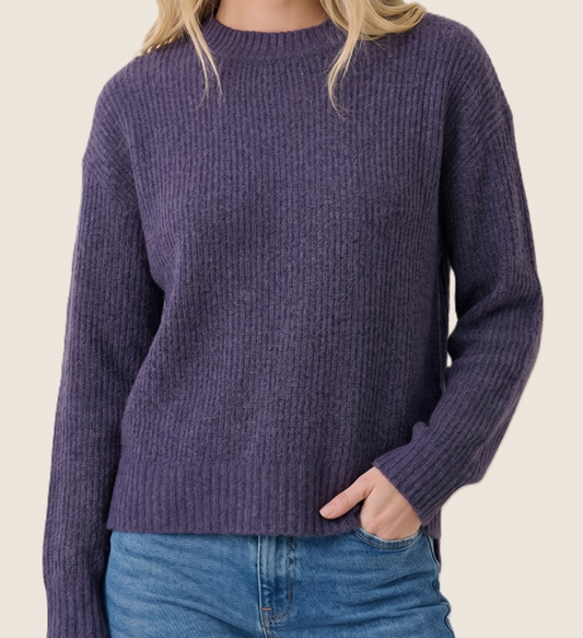Soft Spot Crewneck Sweater EGGPLANT