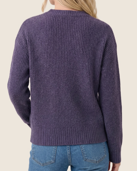 Soft Spot Crewneck Sweater EGGPLANT