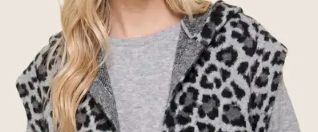 Wild About It Leopard Hooded Sweater Vest