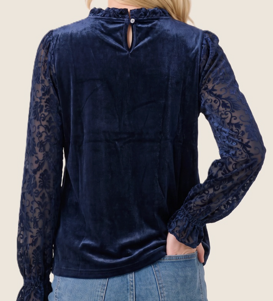 Midnight Romance Velvet Top NAVY