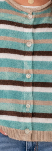 Softly Striped Cardigan GREEN