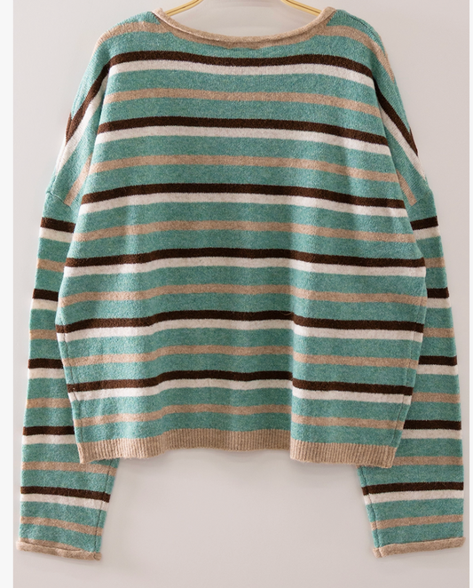 Softly Striped Cardigan GREEN