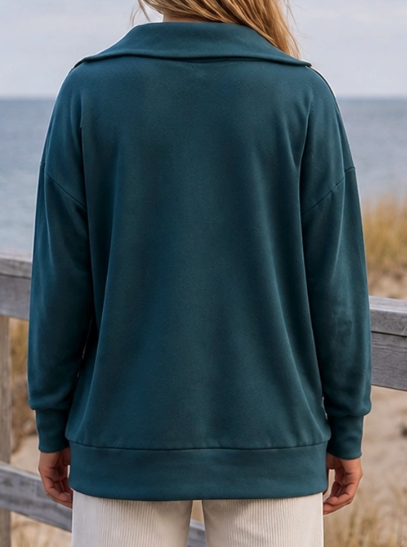 The Laid Back Luxe Pullover PEACOCK