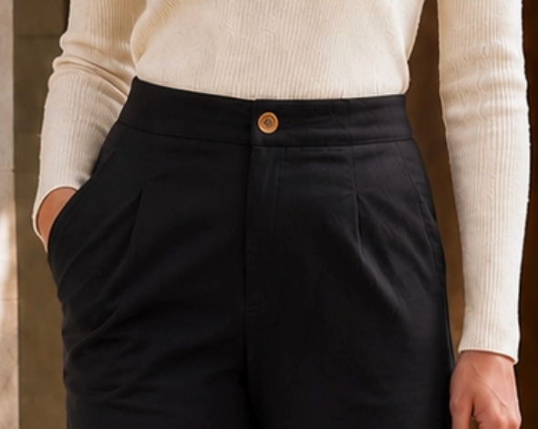 Polished & Poised Twill Pants BLACK