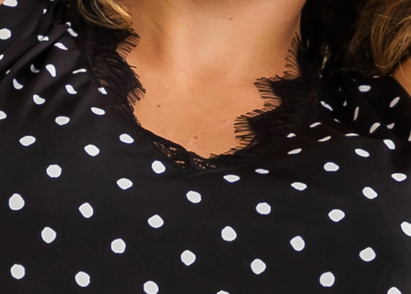 Dot Your Heart Out Lace Tank B&W