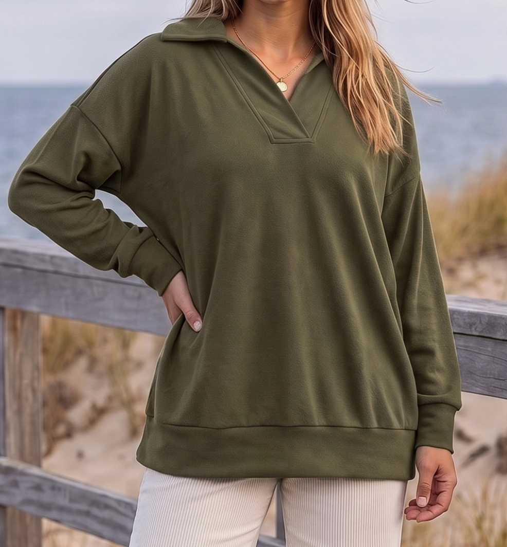 The Laid Back Luxe Pullover OLIVE