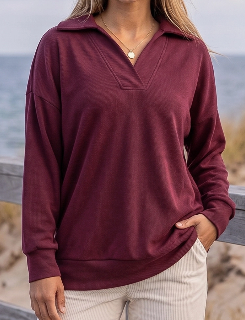 The Laid Back Luxe Pullover MERLOT