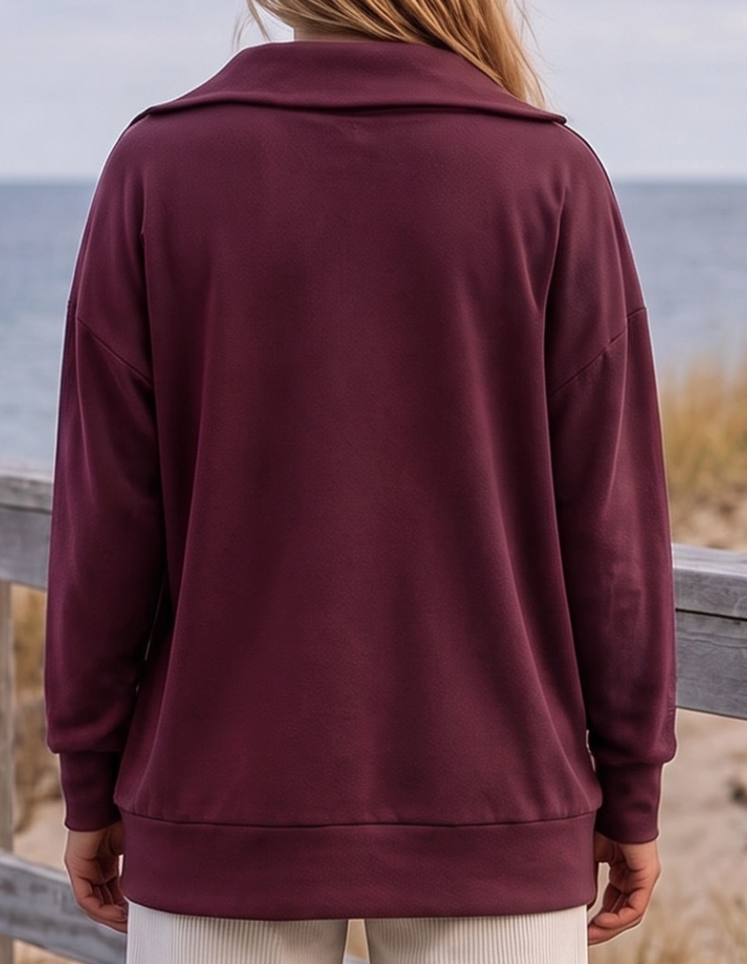 The Laid Back Luxe Pullover MERLOT
