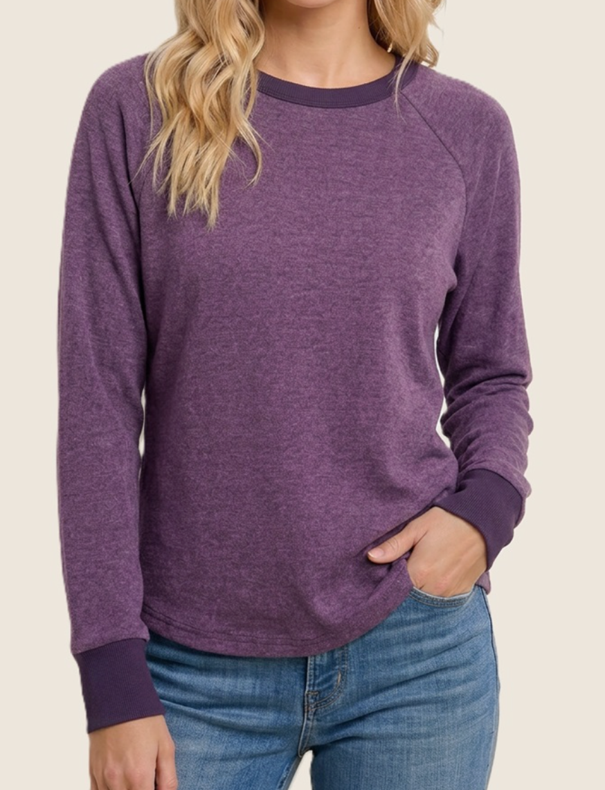 Plum Perfect Brushed Knit Top