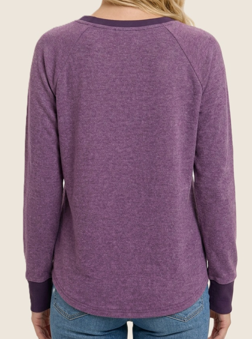 Plum Perfect Brushed Knit Top
