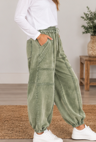 Wander Free Mineral Wash Joggers SAGE