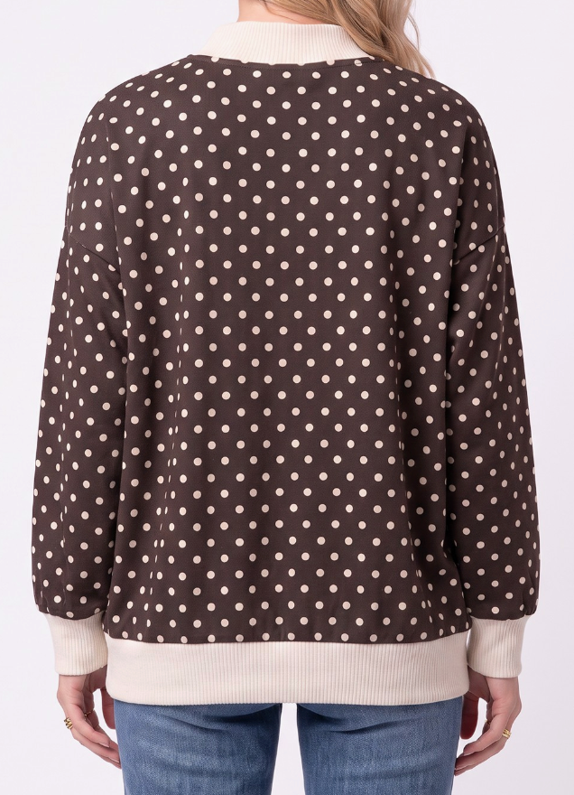 Dot Your Average Pullover BROWN