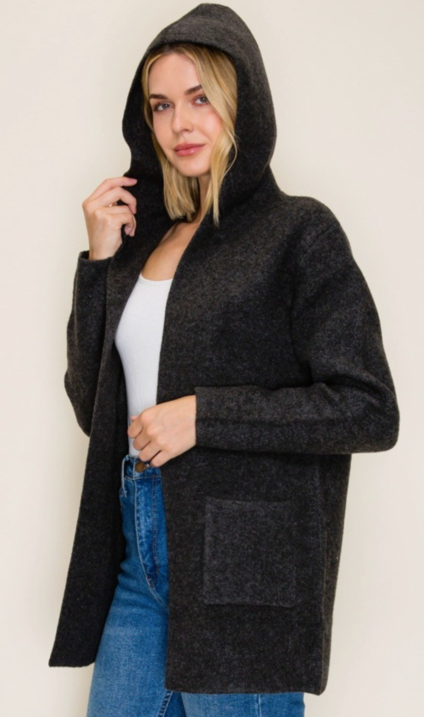 Worth The Layer Cardigan CHARCOAL