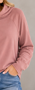 Cloud Nine Cowl Neck Top BLUSH