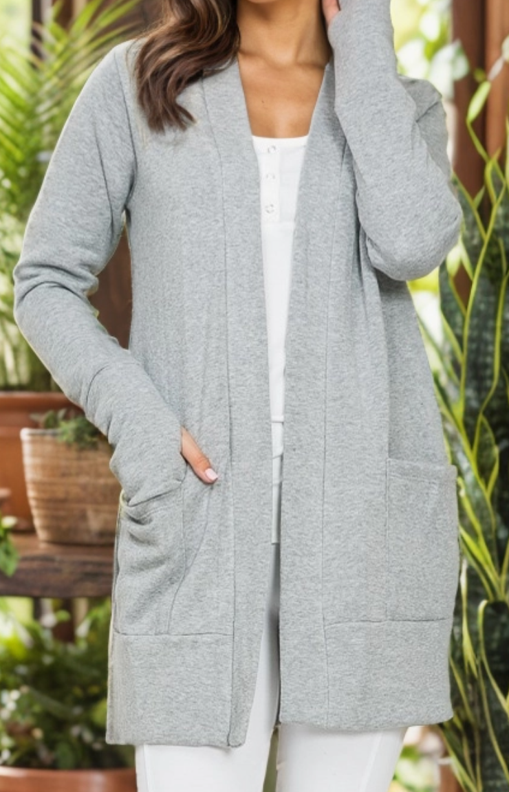 Soft Landing Midi Cardigan GRAY